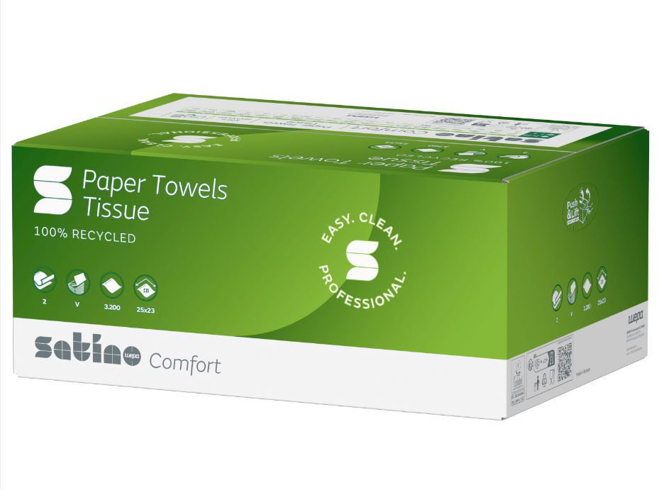 Satino Handdoekpapier Rec Wit 2L Z-vouw 25x23cm ds 20x160st