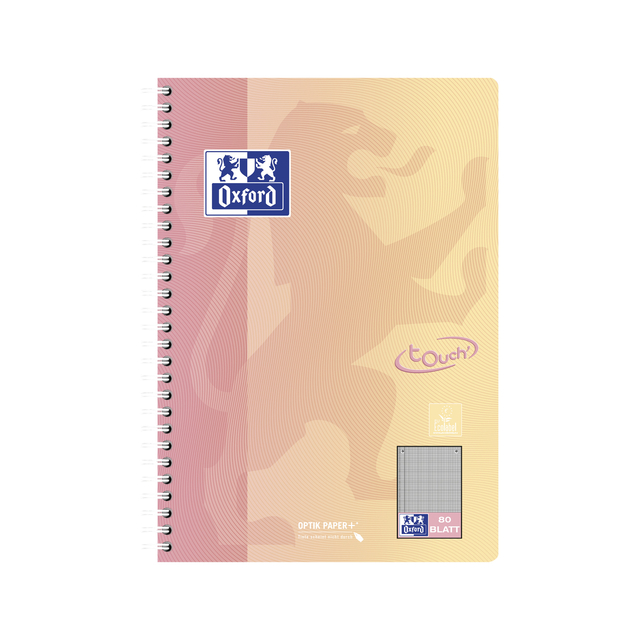 notebook, spiral bound, A4 size, ruled paper, multicolor gradient