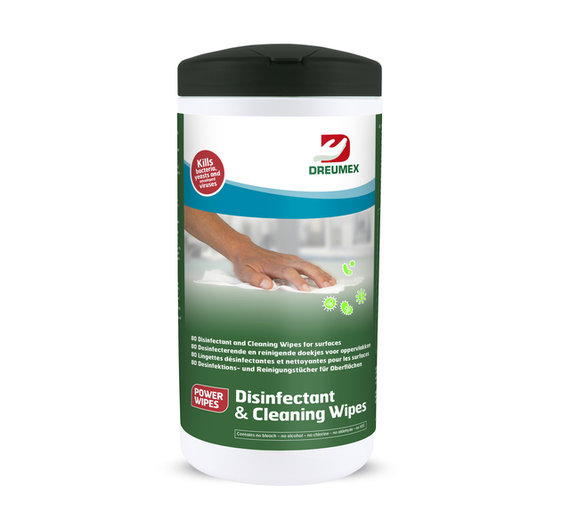 Desinfectiedoekjes Dreumex Disinfectant & Cleaning bus 80 stuks wit Desinfectiedoekjes Dreumex Disinfectant & Cleaning bus 80 stuks wit