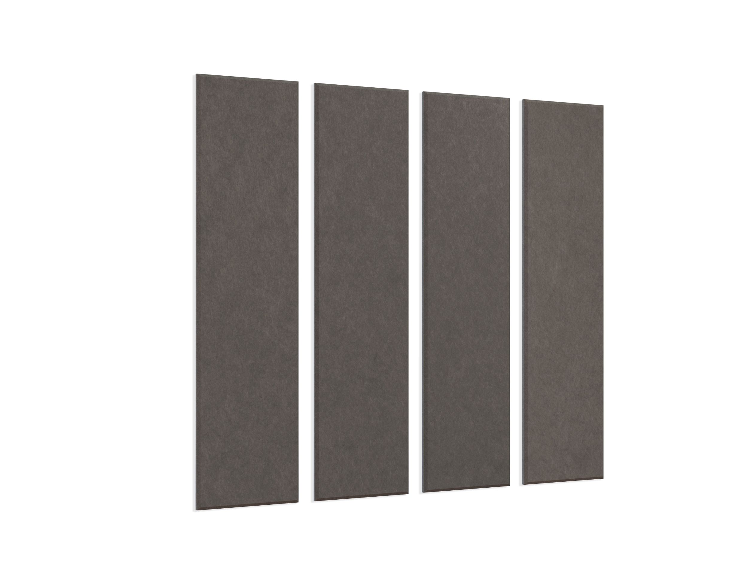 Akoestische PET-vilt wandpanelen, set van 4, donkergrijs - 30x120 cm