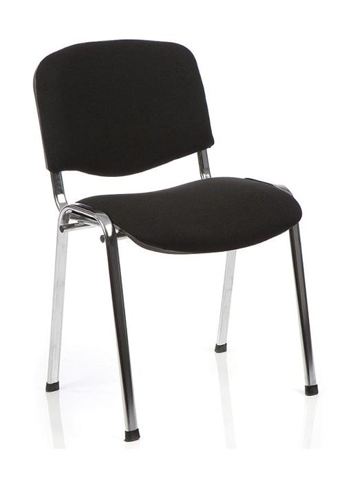 Vergader-kantinestoel ISO.Zwart-Chroom
