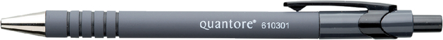 Balpen Quantore rubbergrip drukknop zwart medium Balpen Quantore rubbergrip drukknop zwart medium