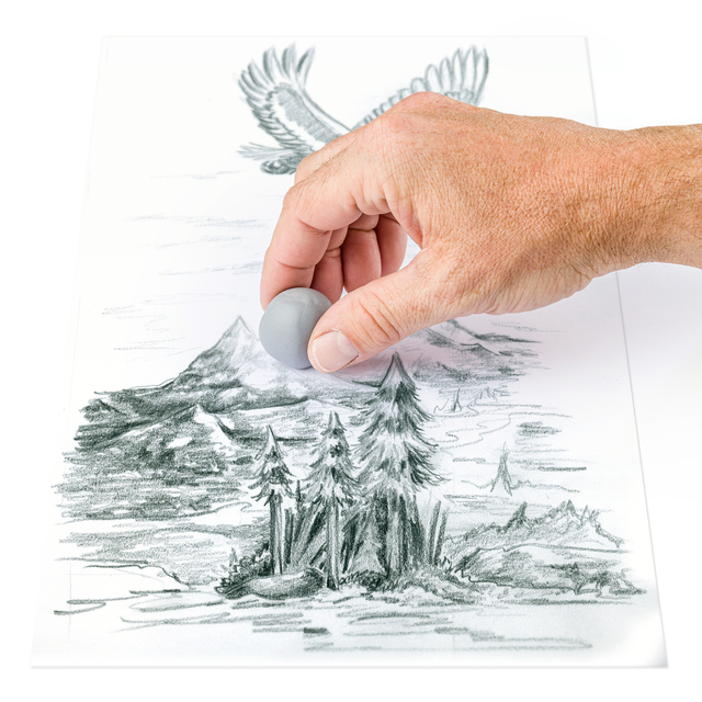 schets, tekening, landschap, naaldboom, hand