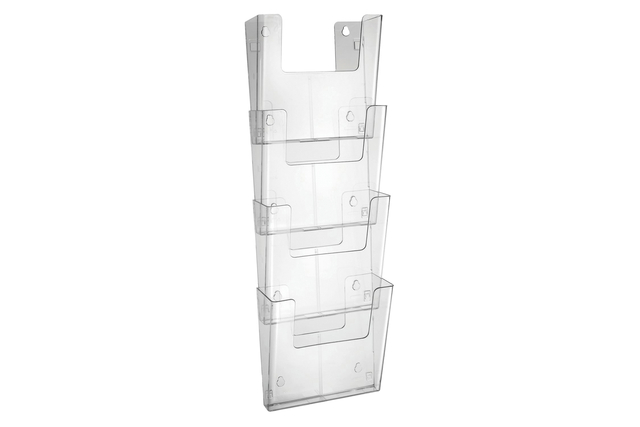 Folderhouder Europel 4 x A4 wand staand koppelbaar transparant