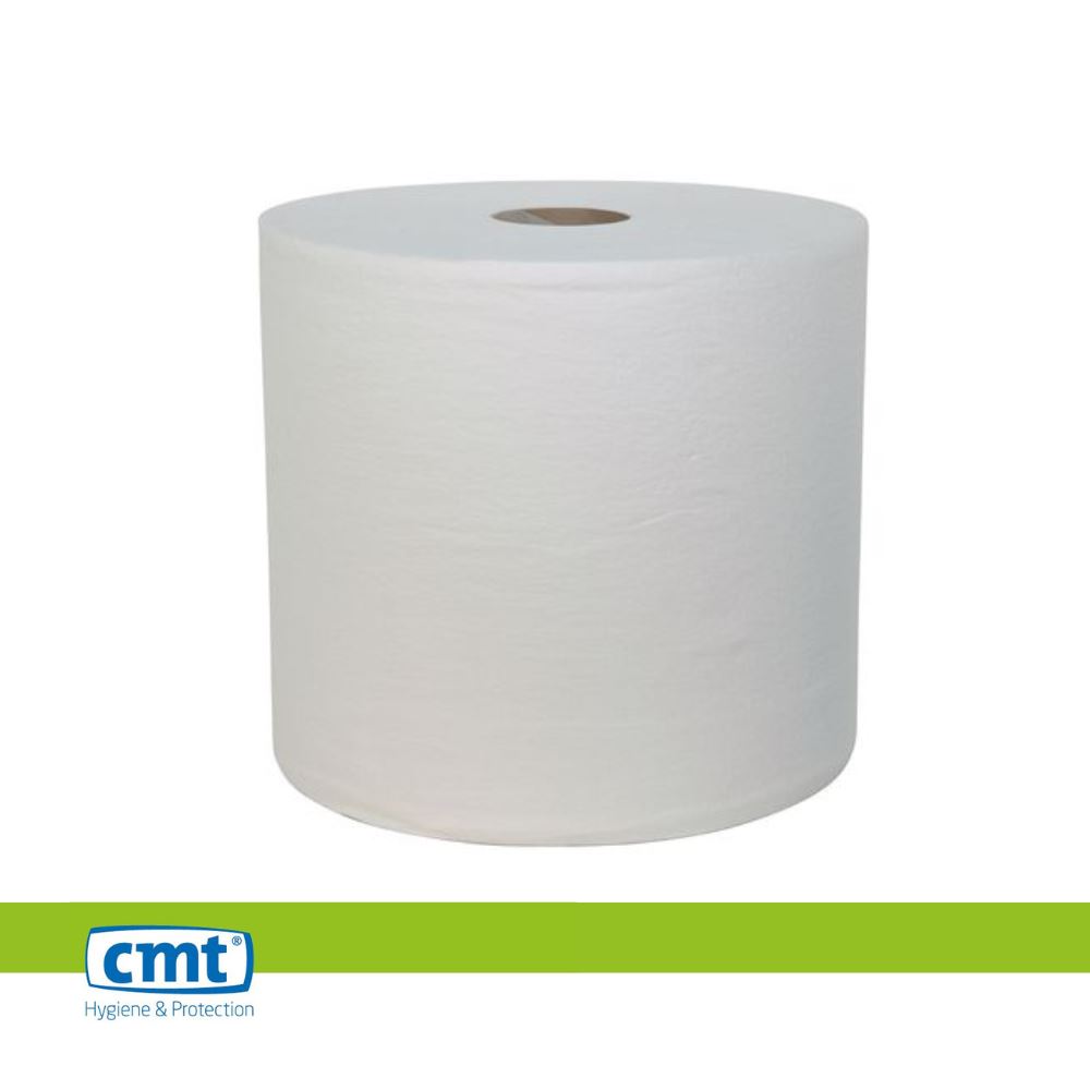 CMT Poetsrol Industrie Recycled 1lgs 1000m Wit pak 2rol