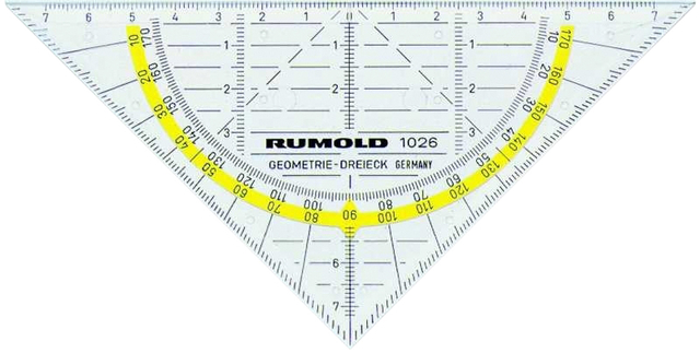 Geodriehoek Rumold 1026 160mm transparant Geodriehoek Rumold 1026 160mm transparant
