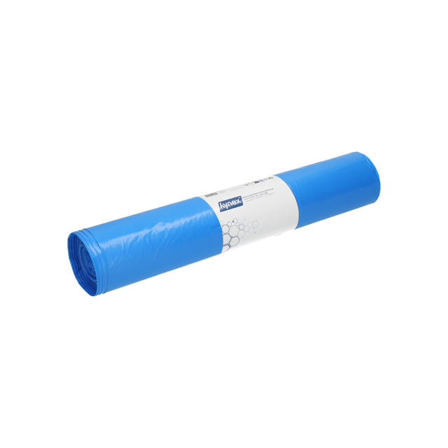 plastic bag, roll, blue, bin liner, trash bag