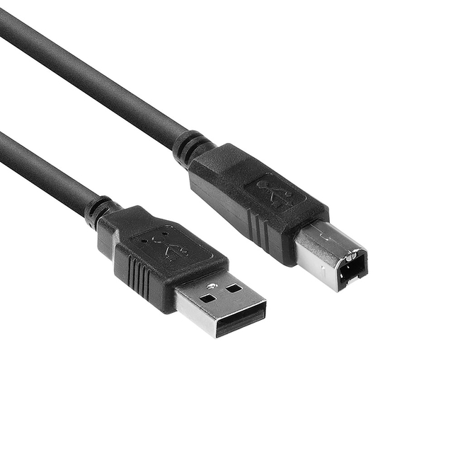 Kabel ACT USB USB-B 2.0 M zwart 3 meter Kabel ACT USB USB-B 2.0 M zwart 3 meter