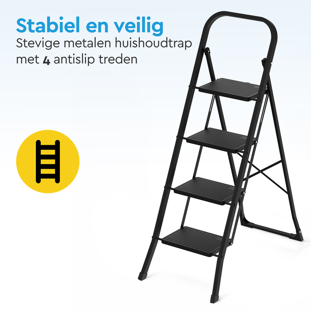trap, ladder, stepladder, metalen, antislip