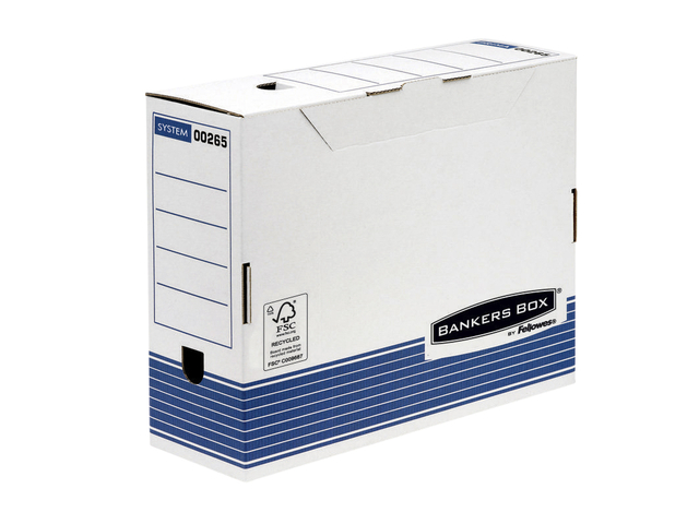Archiefdoos Bankers Box System A4 100mm wit blauw Archiefdoos Bankers Box System A4 100mm wit blauw