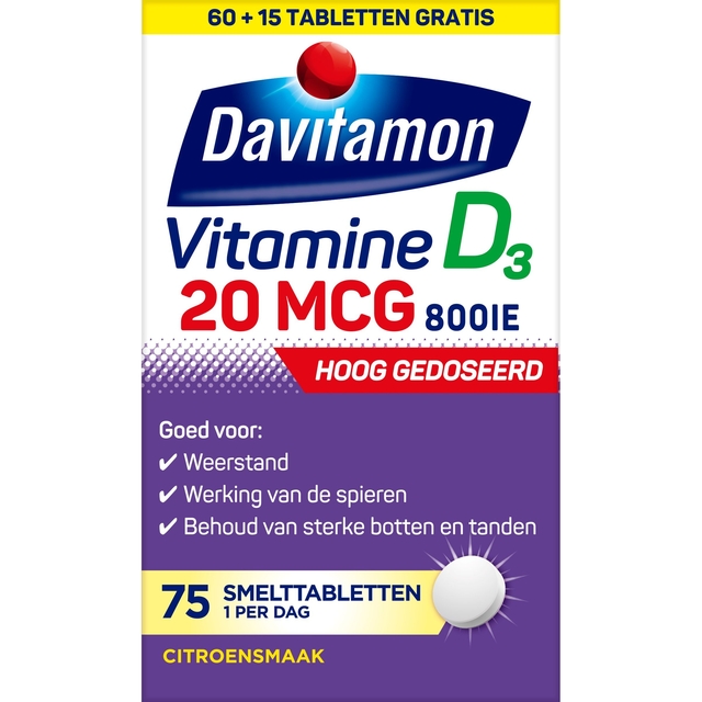 vitamine D3, MCG tabletten, smelttabletten, citroensmaak, geen merkname