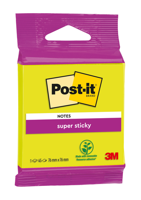 Memoblok 3M Post-it 6920 SS 76x76mm ass. kleur 45 vel