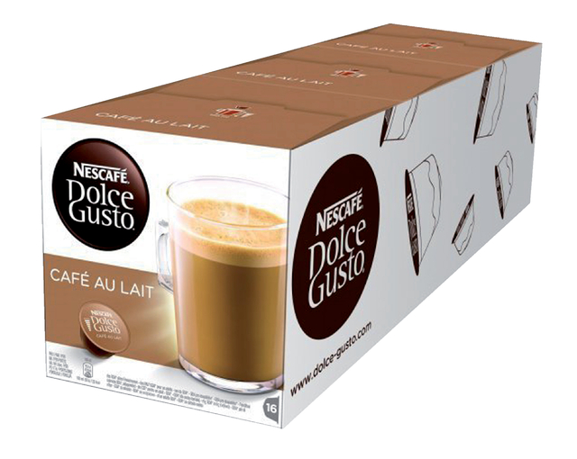 Koffiecups Dolce Gusto cafe au lait 16 stuks