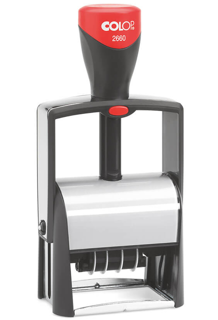 Woord-datumstempel Colop Heavy Duty 2660 Classic Line personaliseerbaar rood