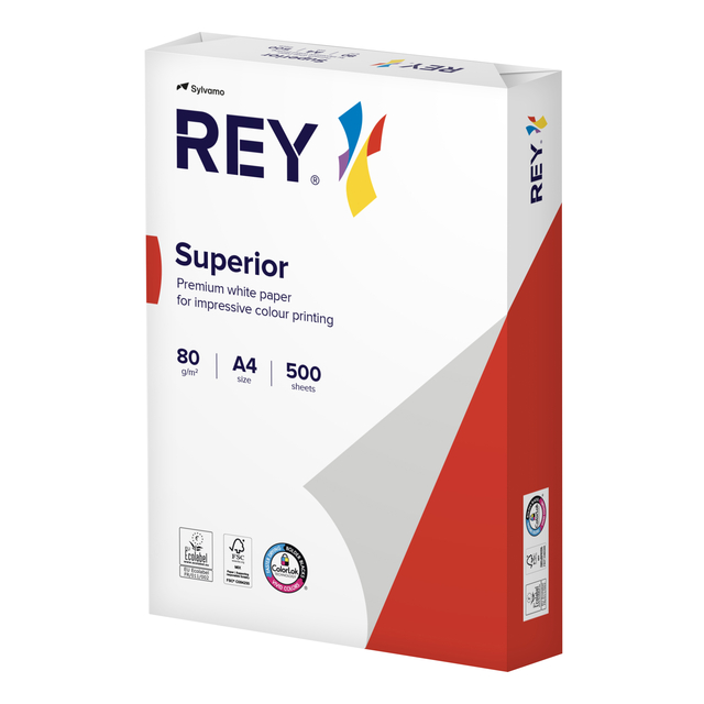 Kopieerpapier Rey Superior A4 80gr wit 500 vel Kopieerpapier Rey Superior A4 80gr wit 500 vel