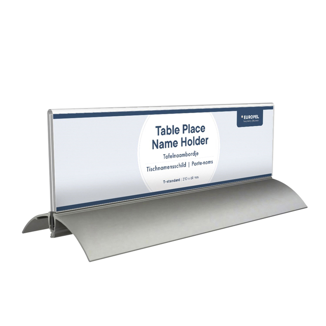 Tafelnaambord Europel 2 61x210mm acryl aluminium Tafelnaambord Europel 2 61x210mm acryl aluminium