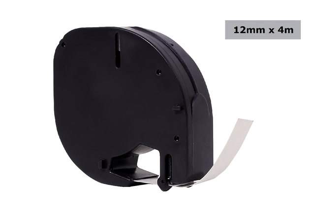 Labeltape Quantore 12267 12mmx4m transparant zwart Labeltape Quantore 12267 12mmx4m transparant zwart