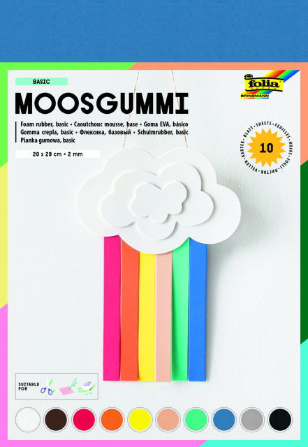 Foam Folia 20x29cm basic 10 kleuren Foam Folia 20x29cm basic 10 kleuren
