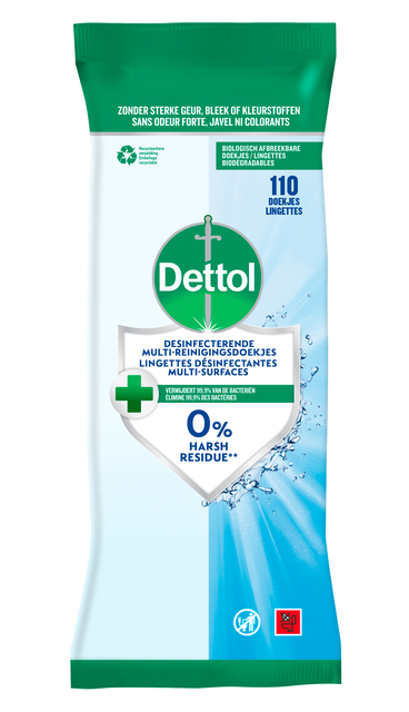 Reinigingsdoekjes Dettol antibacterieël Cleanser 110 stuks Reinigingsdoekjes Dettol antibacterieël Cleanser 110 stuks