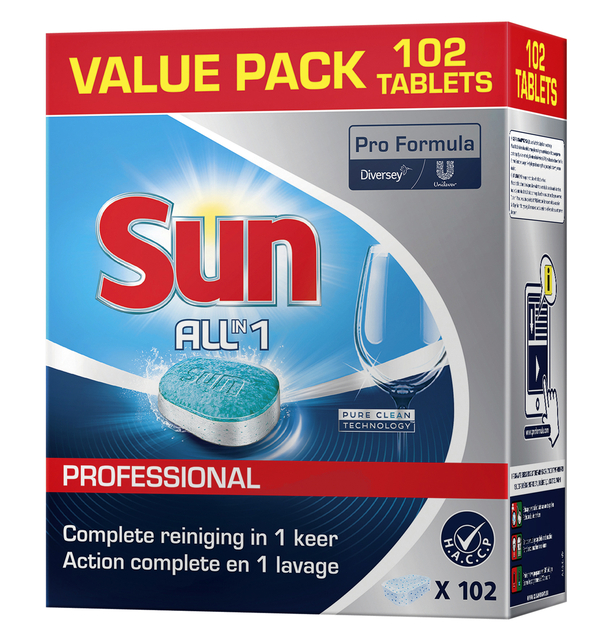 Vaatwastabletten Sun Pro Formula All-in-one 102 stuks Vaatwastabletten Sun Pro Formula All-in-one 102 stuks