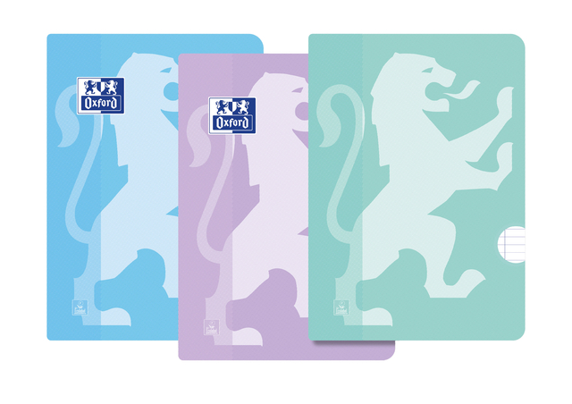 Schrift Oxford School A4 lijn 72 pagina's 80gr pastel seal à 3 stuks Schrift Oxford School A4 lijn 72 pagina's 80gr pastel seal à 3 stuks