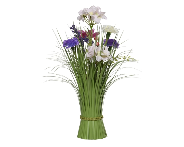 bloemen, boeket, varenkleurrig, gras, stengelbinders