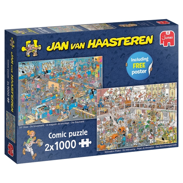 Puzzel Jan van Haasteren De Bouwmarkt en De Verbouwing  2x1000 stukjes Puzzel Jan van Haasteren De Bouwmarkt en De Verbouwing  2x1000 stukjes