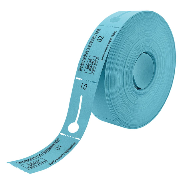 Garderobebonnen Combicraft nummering 1 t/m 500 blauw 500 stuks