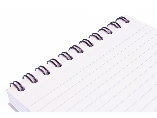 ringrail, spiral notebook, notebook pages, white notebook, coil binding