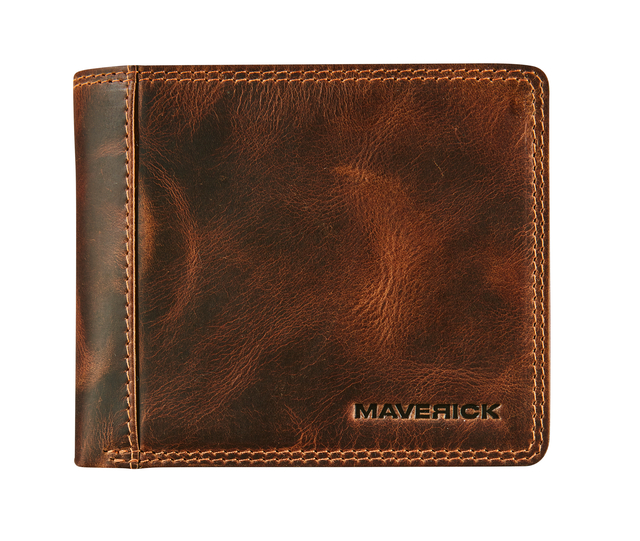 Portemonee Maverick The Original met kleingeldvak RFID leer bruin Portemonee Maverick The Original met kleingeldvak RFID leer bruin