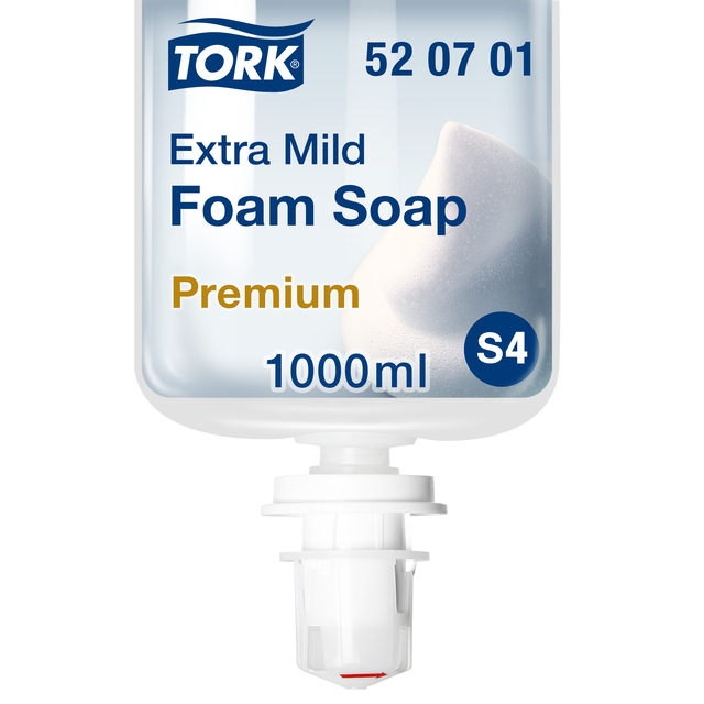 Handzeep Tork S4 Premium schuim 1000ml gevoelige huid 520701 Handzeep Tork S4 Premium schuim 1000ml gevoelige huid 520701