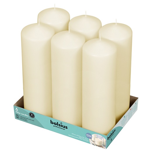 Bolsius Kaars Stomp 8 x 25 cm Wit 125u tray 6 stuks