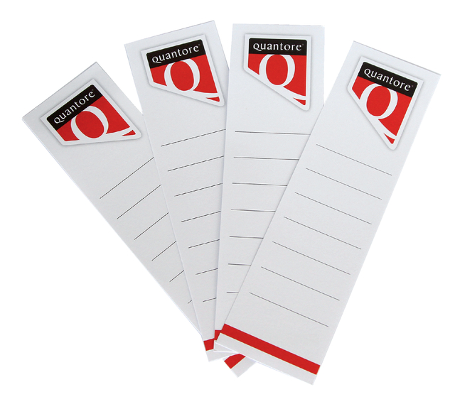 Rugetiket Quantore breed 58x190mm zelfklevend wit 10 stuks Rugetiket Quantore breed 58x190mm zelfklevend wit 10 stuks