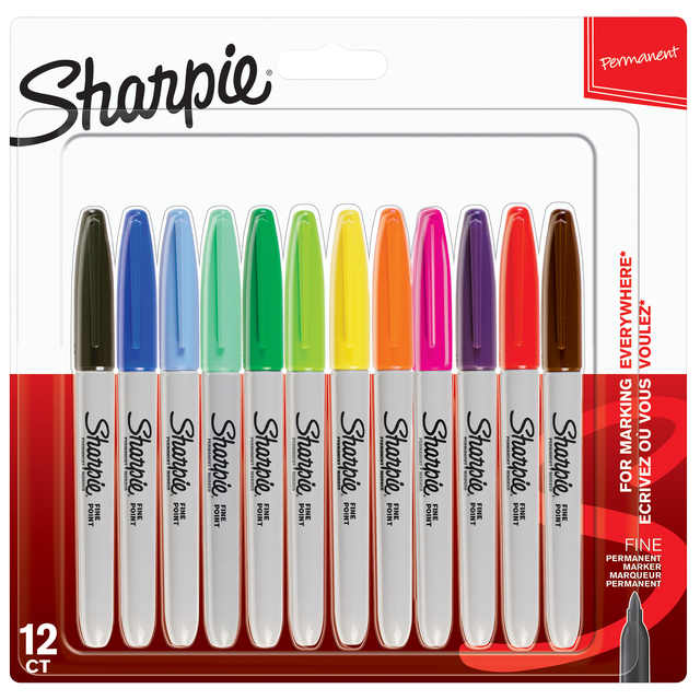 Viltstift Sharpie rond fijn assorti blister à 12 stuks Viltstift Sharpie rond fijn assorti blister à 12 stuks
