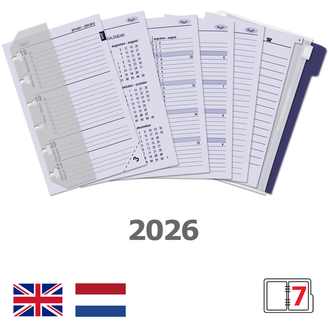 Agendavulling 2026 Kalpa Pocket jaardoos 7dagen/2pagina'