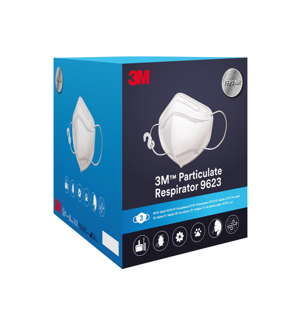 Stofmasker 3M Aura FFP2 KN95 zonder ventiel 3 stuks wegwerp Stofmasker 3M Aura FFP2 KN95 zonder ventiel 3 stuks wegwerp