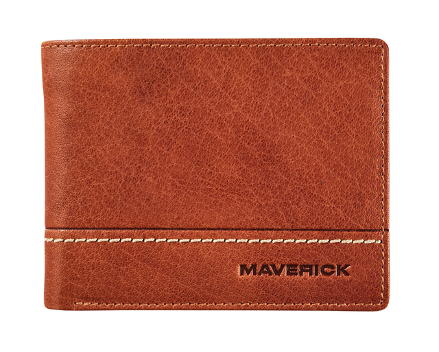 Portemonee Maverick Rough Gear met kleingeldvak RFID leer cognac Portemonee Maverick Rough Gear met kleingeldvak RFID leer cognac