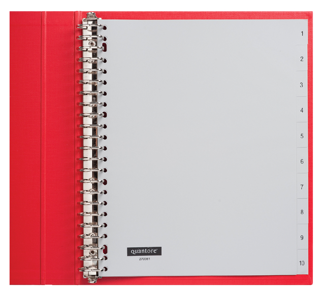 Tabbladen Quantore 23-gaats 1-10 genummerd extra breed PP Tabbladen Quantore 23-gaats 1-10 genummerd extra breed PP