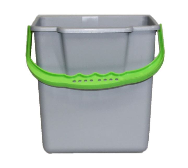 Emmer kunststof grijs_groen rechthoek 6 liter Emmer kunststof grijs_groen rechthoek 6 liter