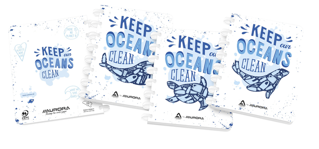 Schrift Adoc Ocean Waste Plastics A4 lijn 144 pagina's 90gr Schrift Adoc Ocean Waste Plastics A4 lijn 144 pagina's 90gr