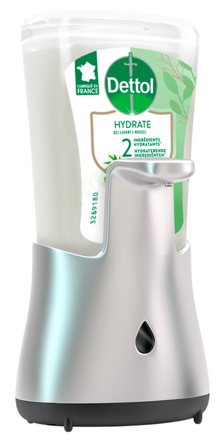 Handzeepdispenser Dettol Hydrating No Touch Kit met zeep 250ml