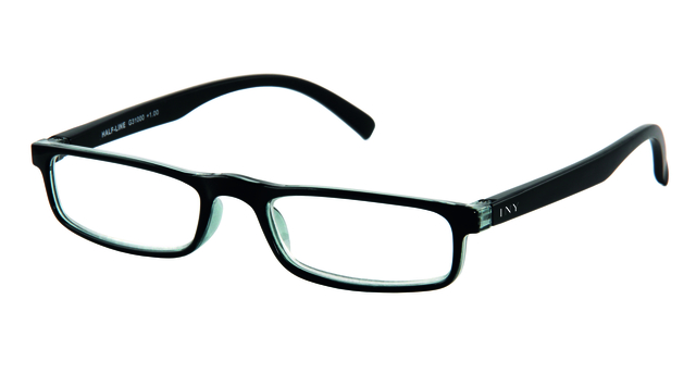 bril, half-frames, zwart, rectangulair, lentes