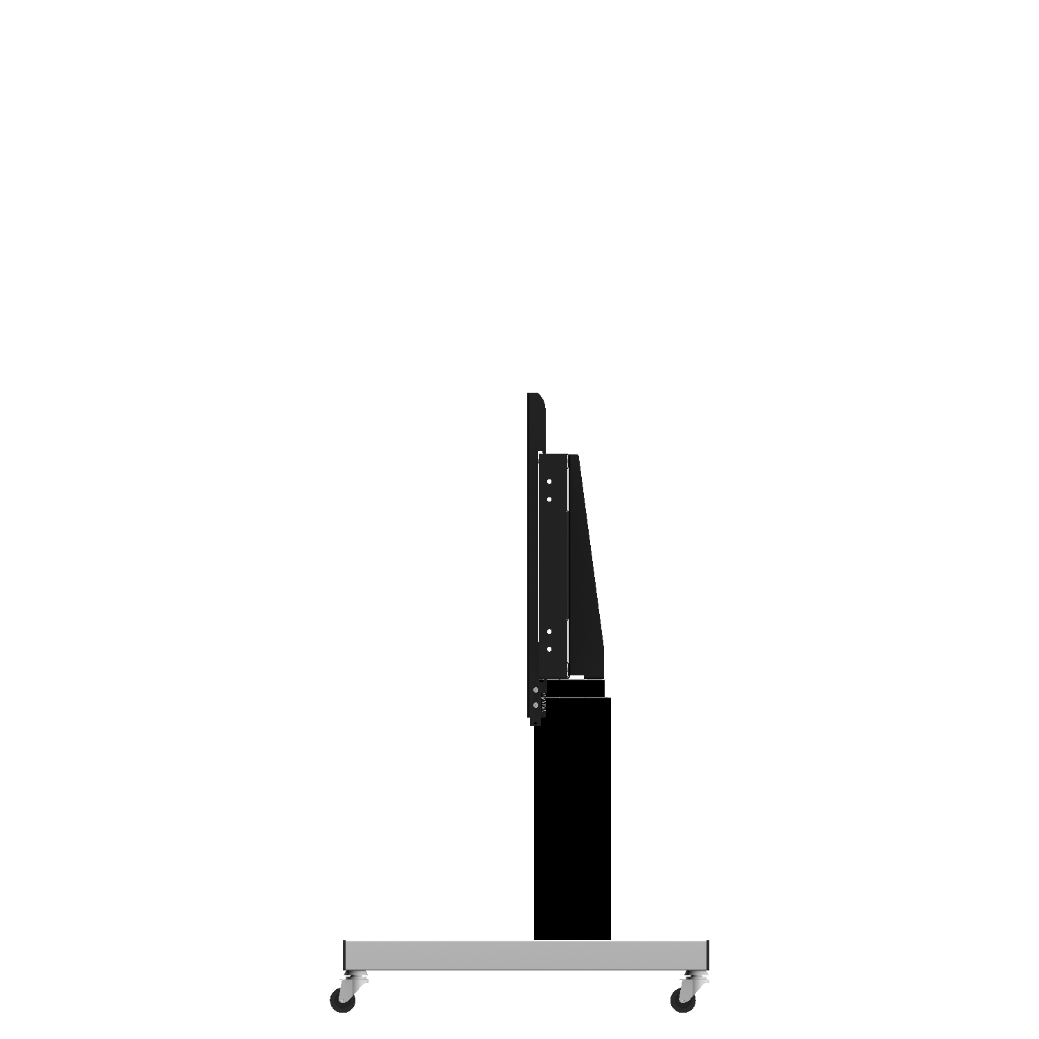 Elektrisch in hoogte verstelbare tv-trolley, verrijdbare monitorstandaard, 28 cm slag