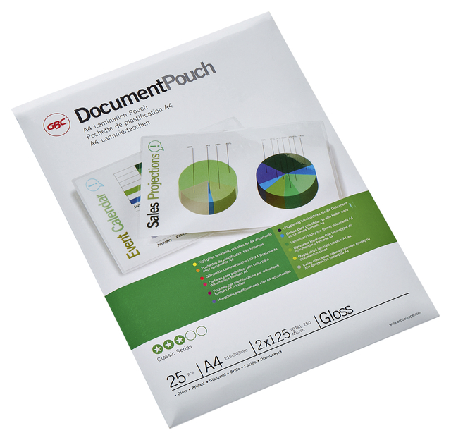 Lamineerhoes GBC A4 2x125micron 25 stuks Lamineerhoes GBC A4 2x125micron 25 stuks