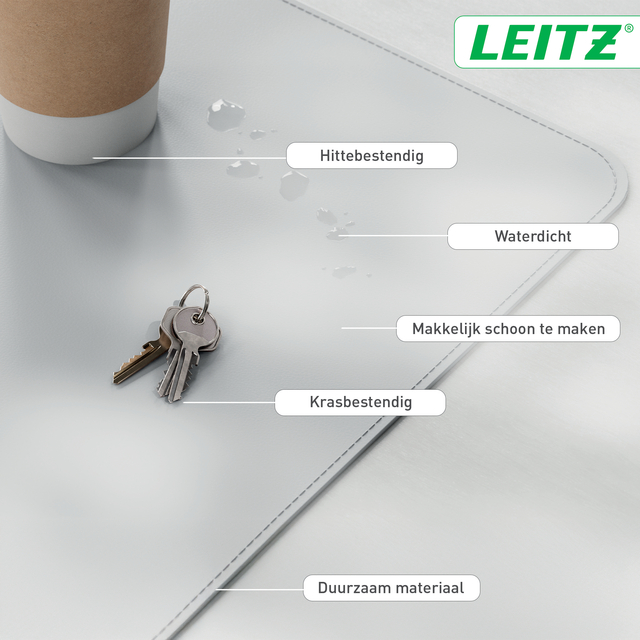 Bureau-onderlegger Leitz 80x40cm oprolbaar grijs