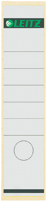 Rugetiket Leitz breed/lang 62x285mm zelfklevend wit 10 stuks Rugetiket Leitz breed/lang 62x285mm zelfklevend wit 10 stuks