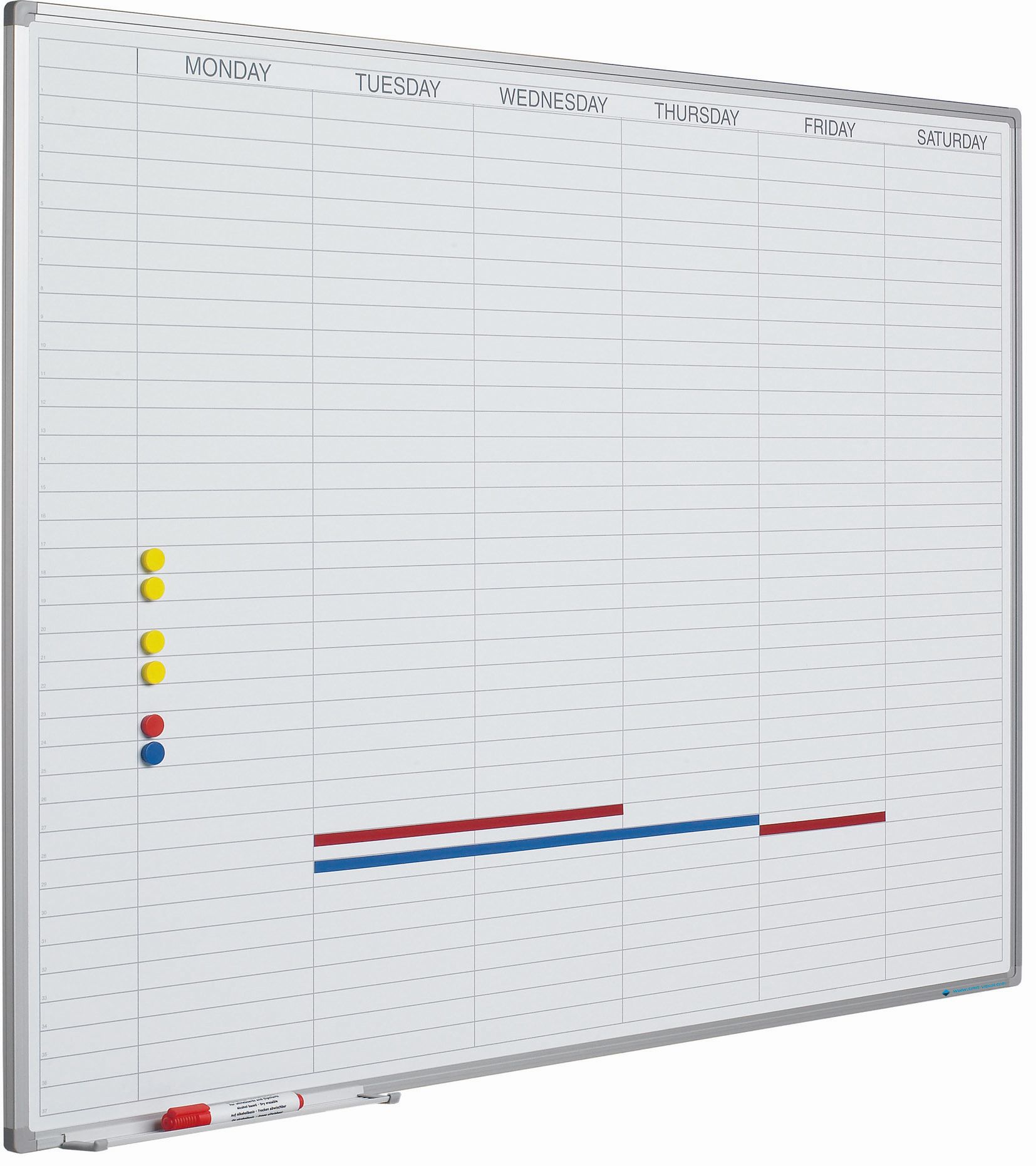 Planbord Softline profiel 8mm Werkdagen, GB incl. dagenstrook - 90x120 cm