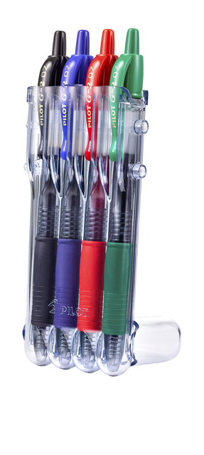 Gelschrijver Pilot clicker medium basis assorti Set2Go à 4 stuks