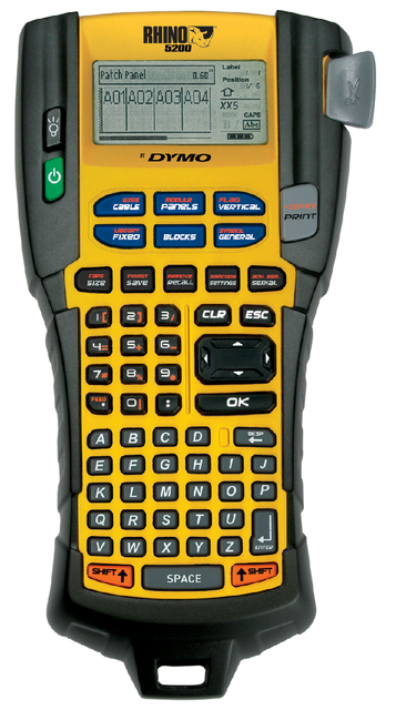 Labelprinter Dymo Rhino 5200 industrieel abc 19mm geel Labelprinter Dymo Rhino 5200 industrieel abc 19mm geel