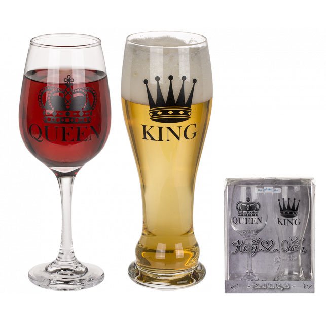 King & Queen - Glazenset - Wijnglas & Bierglas King & Queen - Glazenset - Wijnglas & Bierglas